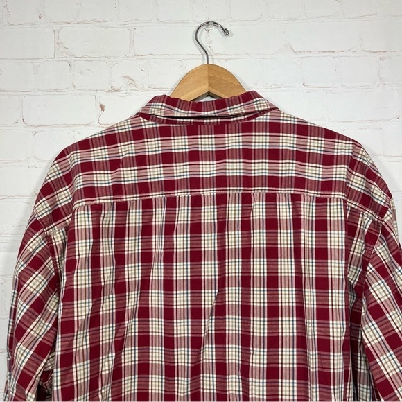 Timberland Shirt Mens XXL Red Plaid Tartan Western Long Sleeve Button Up - Picture 7 of 11